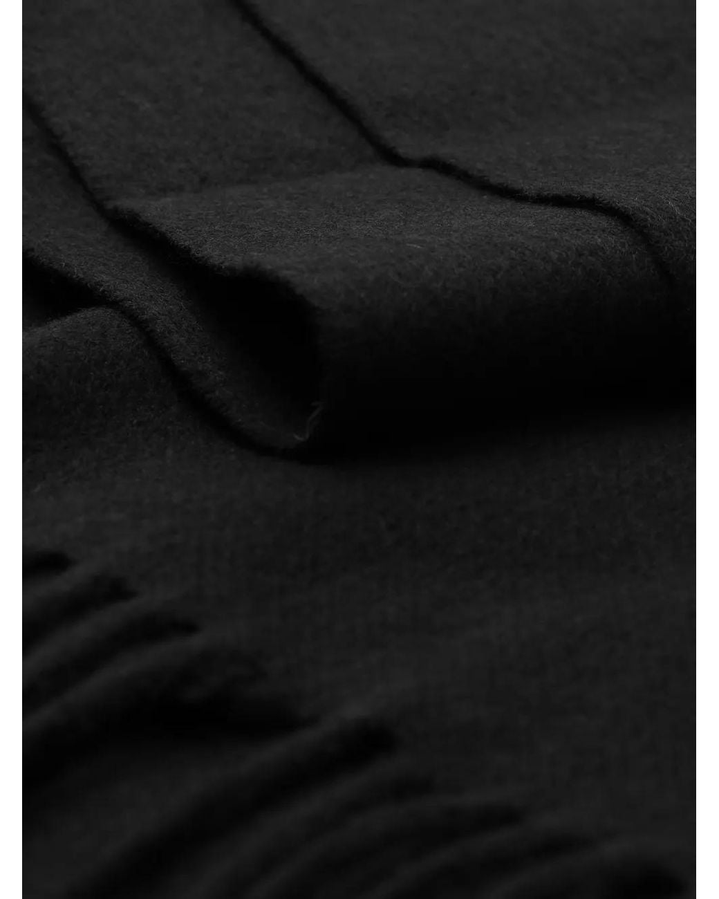 Fred Perry Black Logo-Embroidered Fringed Scarf for men
