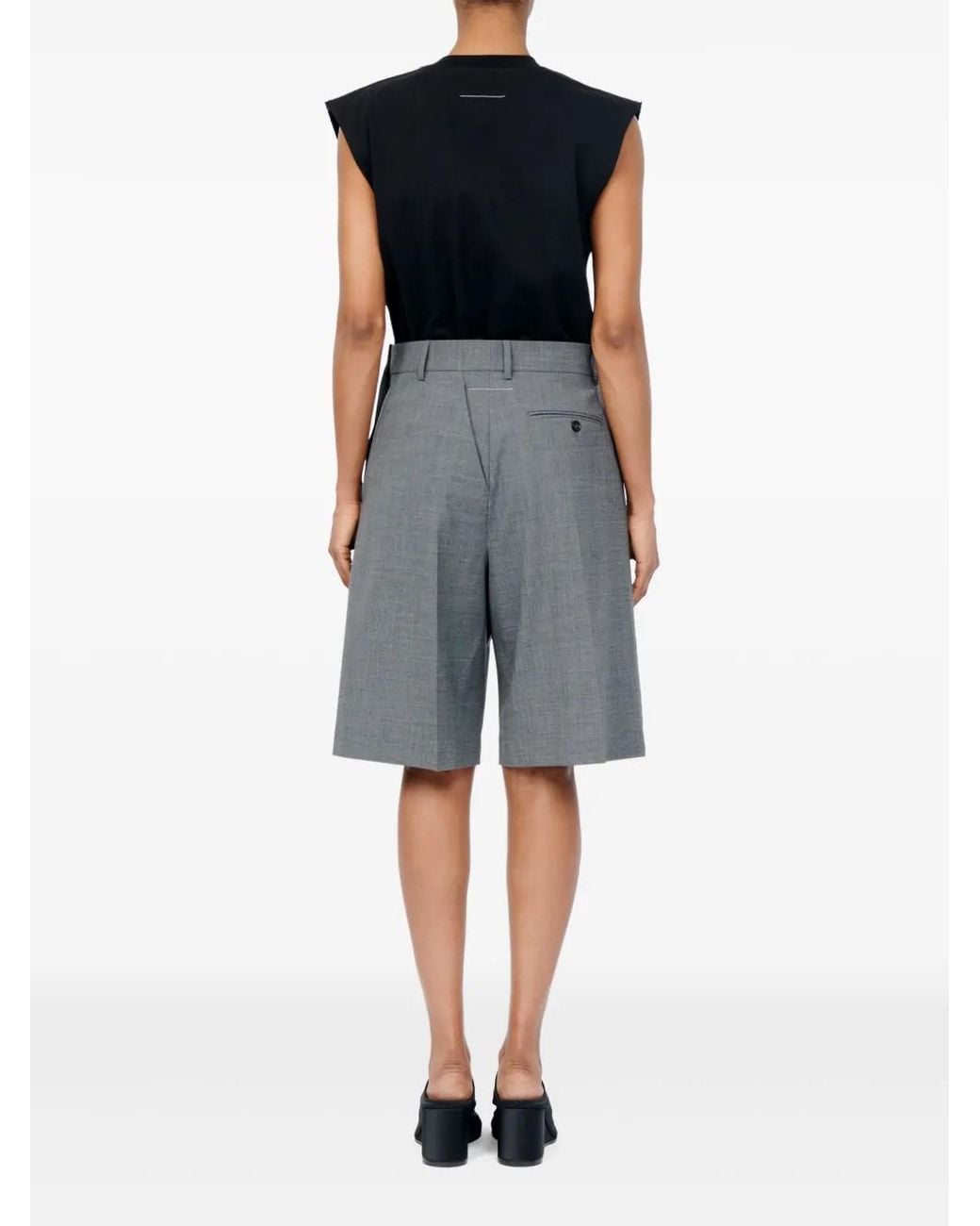 MM6 by Maison Margiela Blue Short À Détails Boutonnés