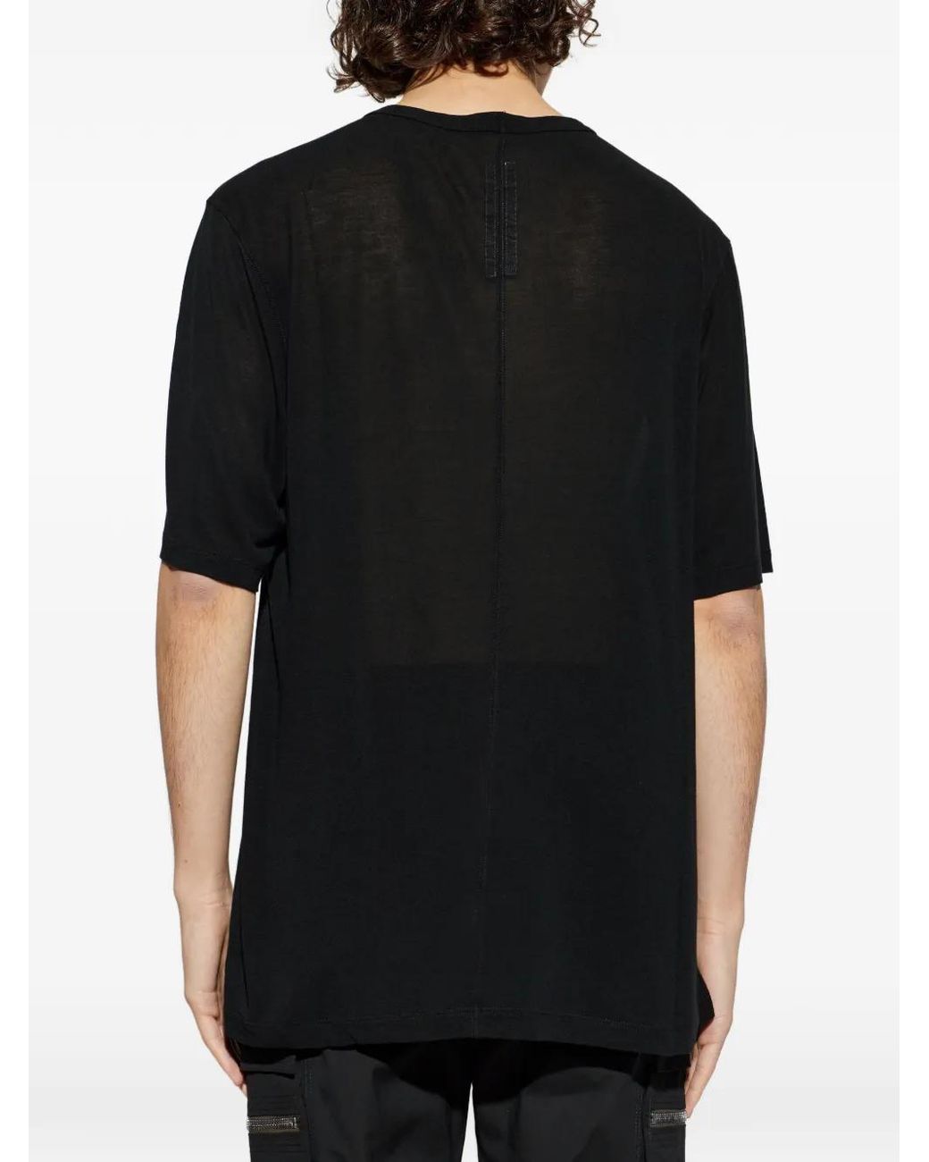 Rick Owens Black Shoulder-Seam T-Shirt for men