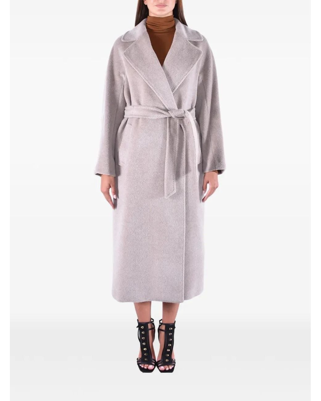Weekend by Maxmara Pink Belted Kimono-Sleeve Coat