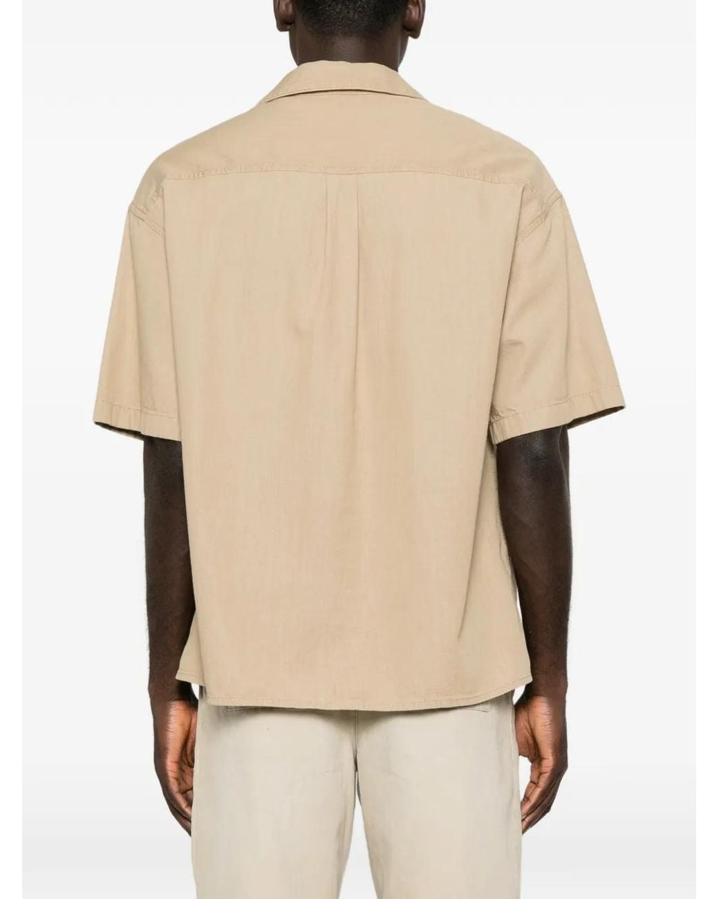 Loewe Natural Anagram-Embroidered Short-Sleeve Shirt for men