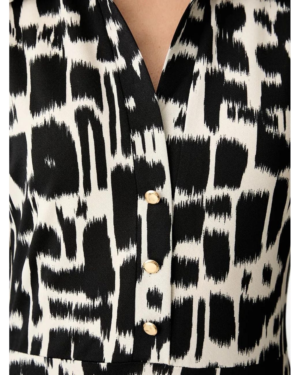 Morgan Button-Down Midi-Jurk Met Abstracte Print in het Black