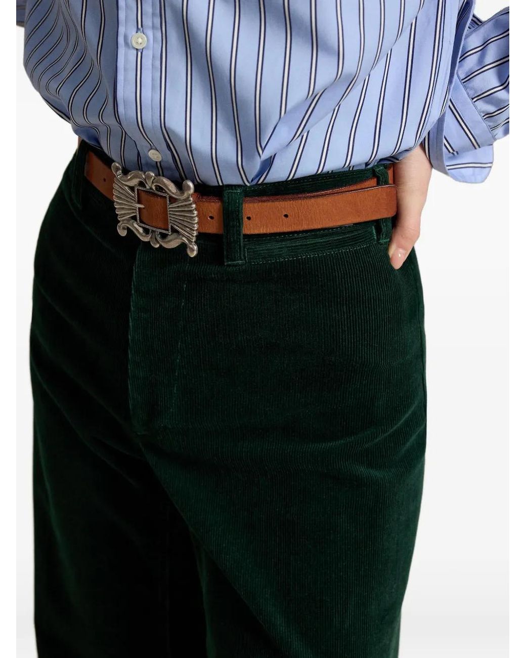Polo Ralph Lauren Black Pantalon Beaton Évasé En Velours Côtelé
