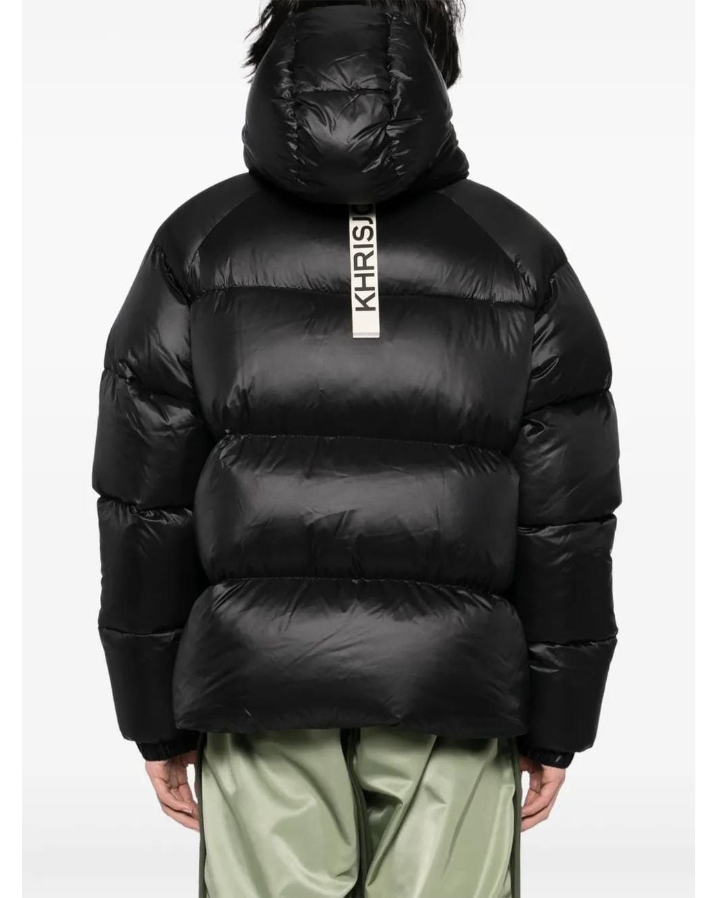 Khrisjoy Black Hooded Padded Jacket for men