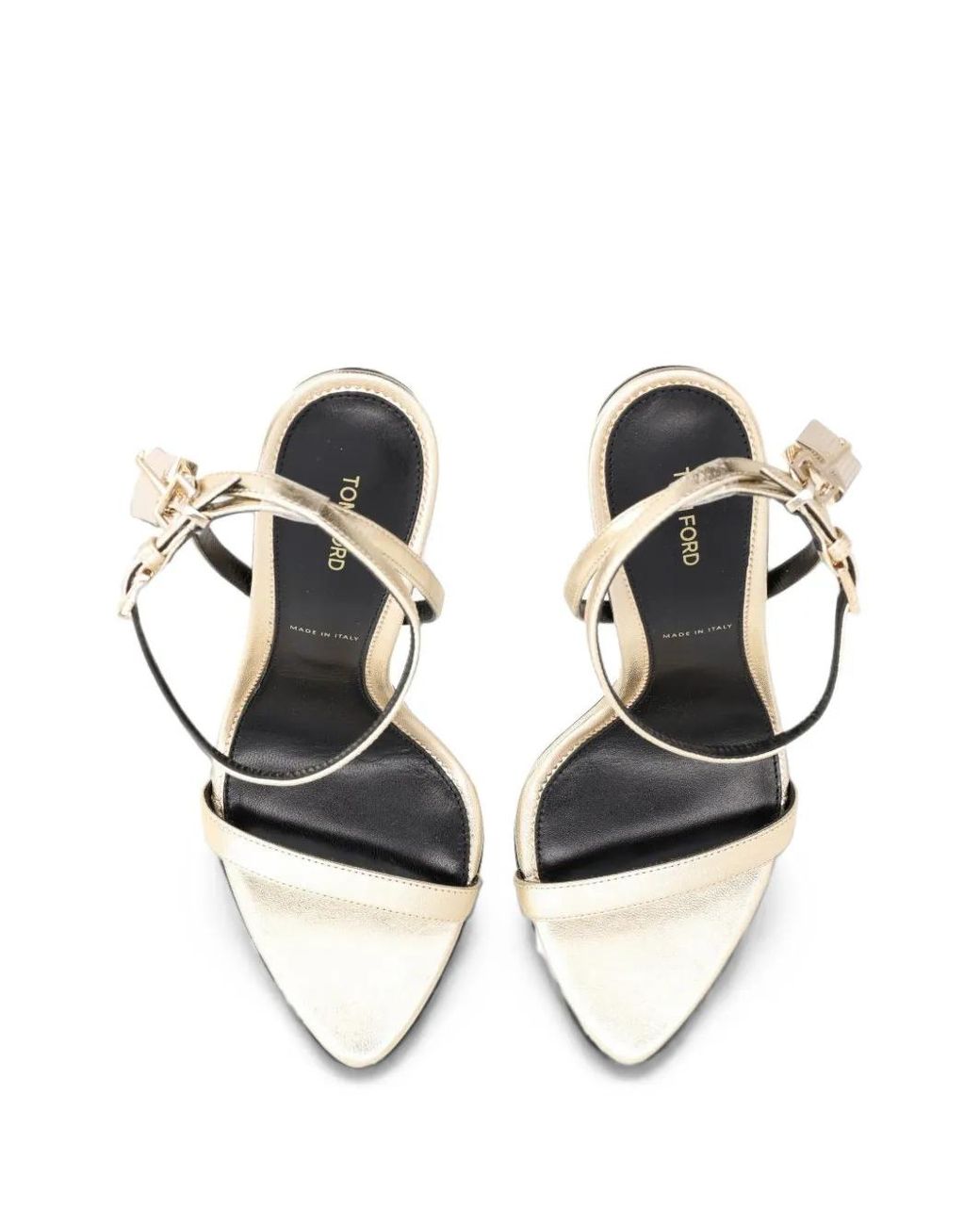 Tom Ford White Padlock Pointed-Toe Sandals