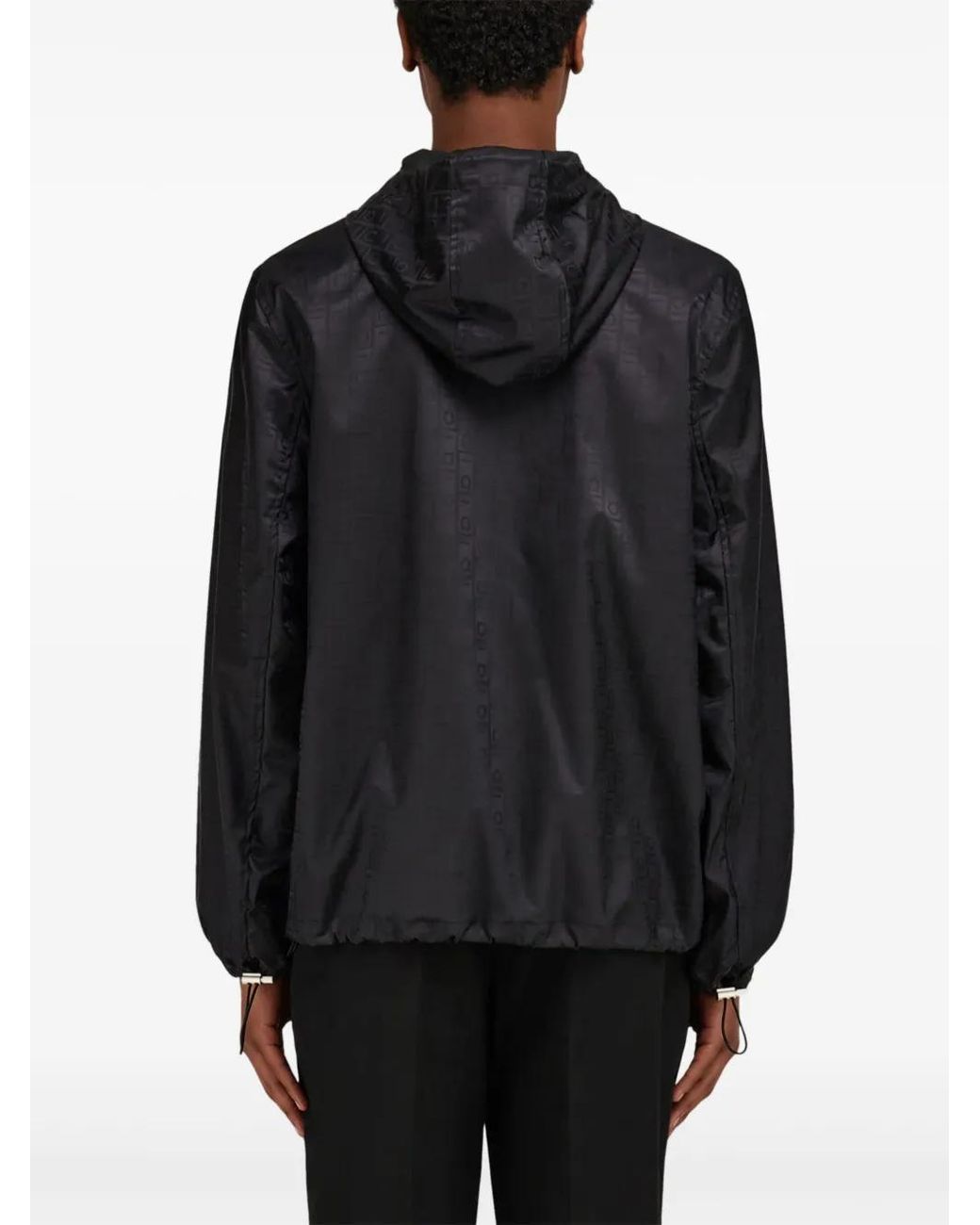 Ferragamo Black Windbreaker With Monogram for men