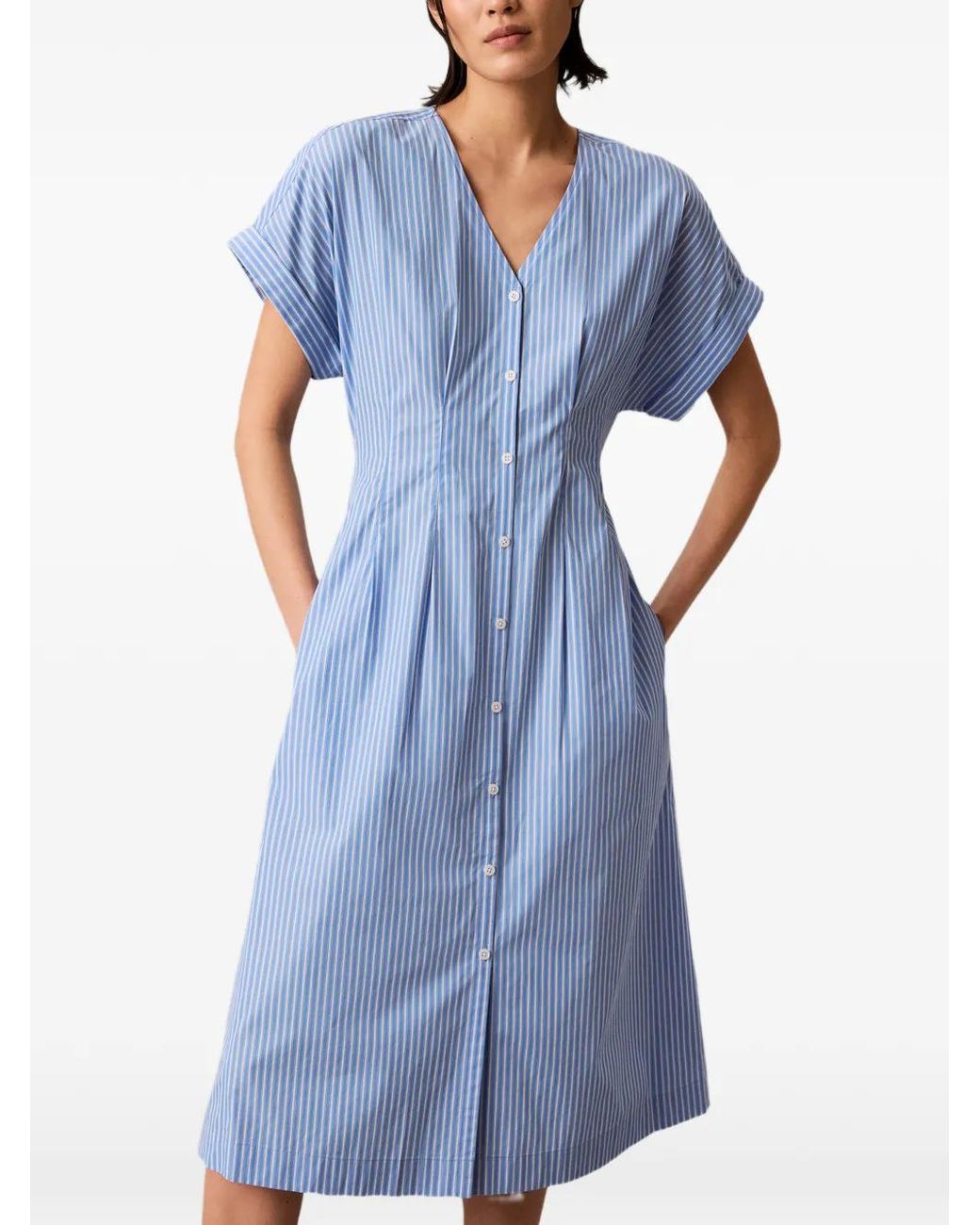 Calvin Klein Gestreepte Jurk in het Blue