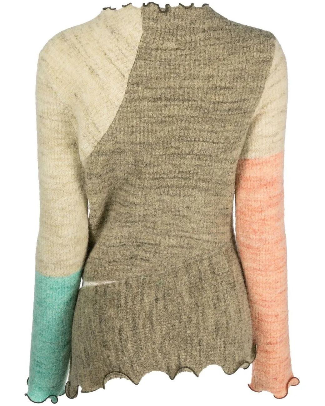 ANDERSSON BELL Green Colour-Block Fitted Jumper