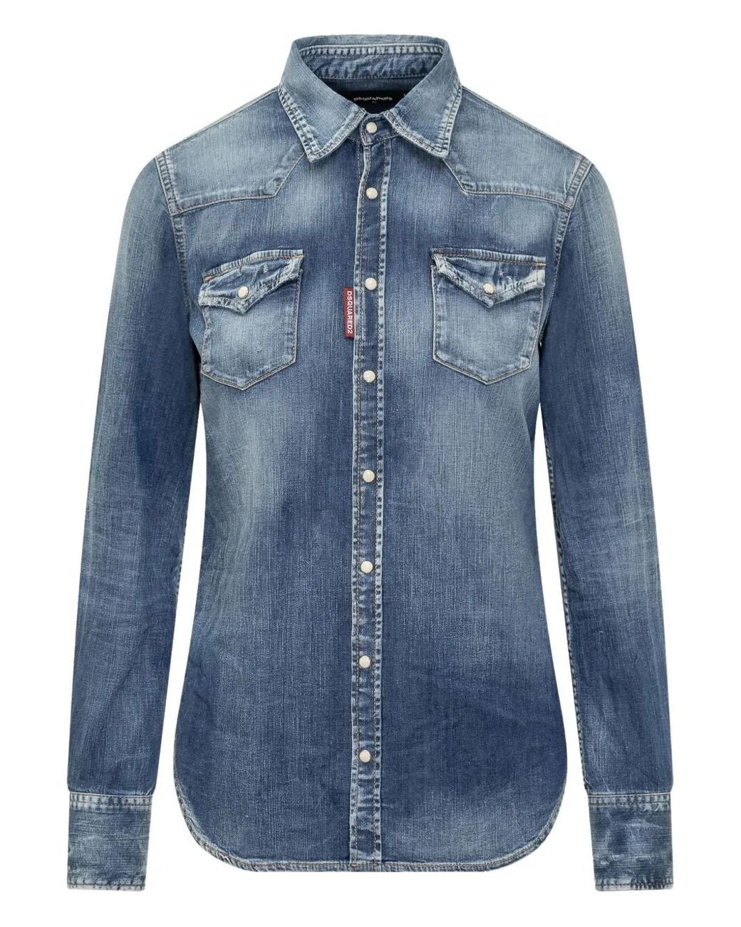 DSquared² Blue Classic Western Shirt