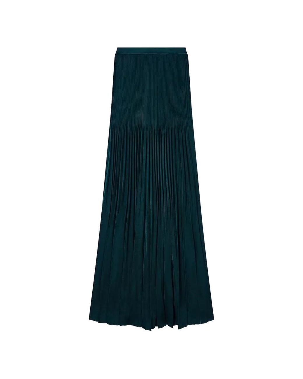 Giorgio Armani Blue Pleated A-Line Maxi Skirt