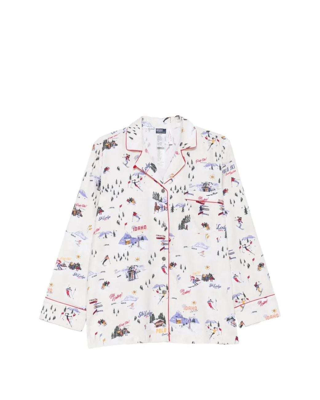 Polo Ralph Lauren White Ski-Print Flannel Pajamas