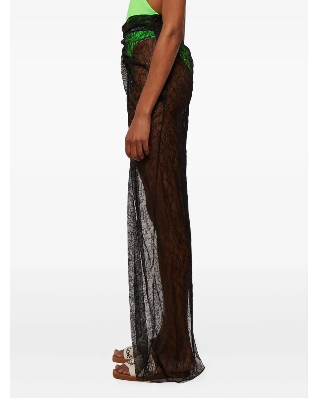 LAQUAN SMITH Gray Lace Wrap Cover-Up