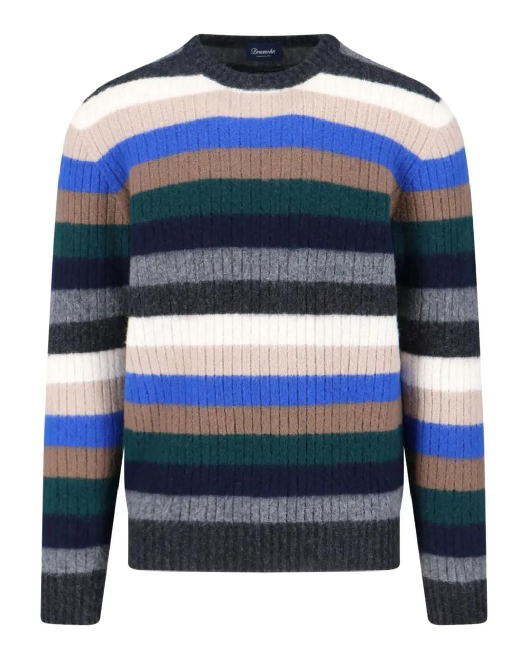 Drumohr Blue Striped Sweater for men