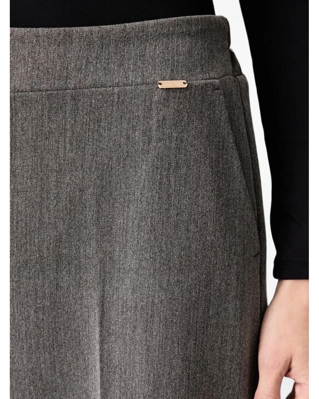 Fracomina Gray Pantalon Ample À Design Plissé