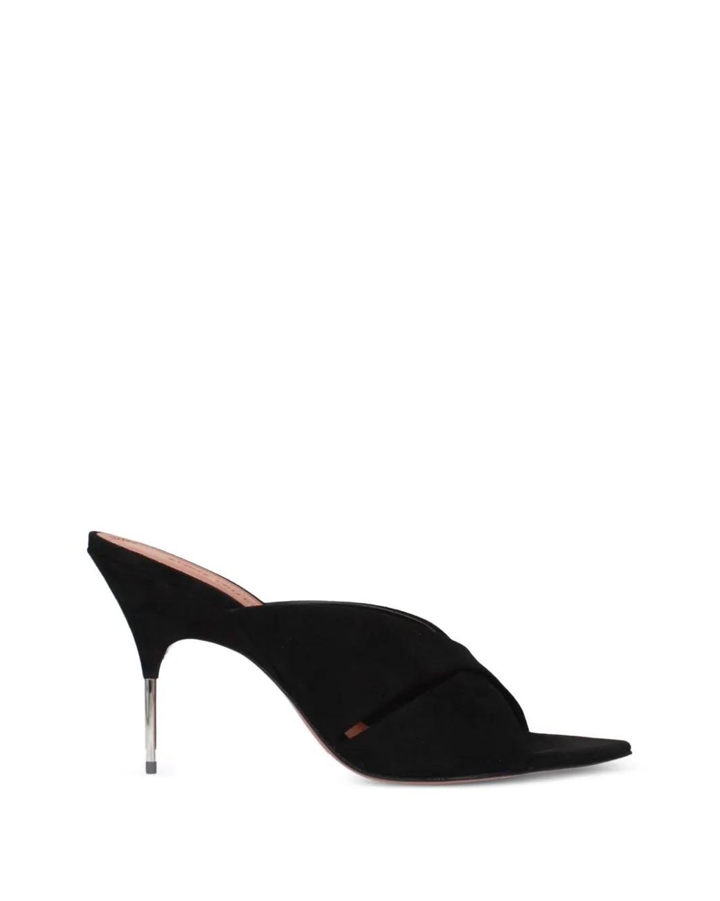 AMINA MUADDI Black Open Toe Heeled Mules