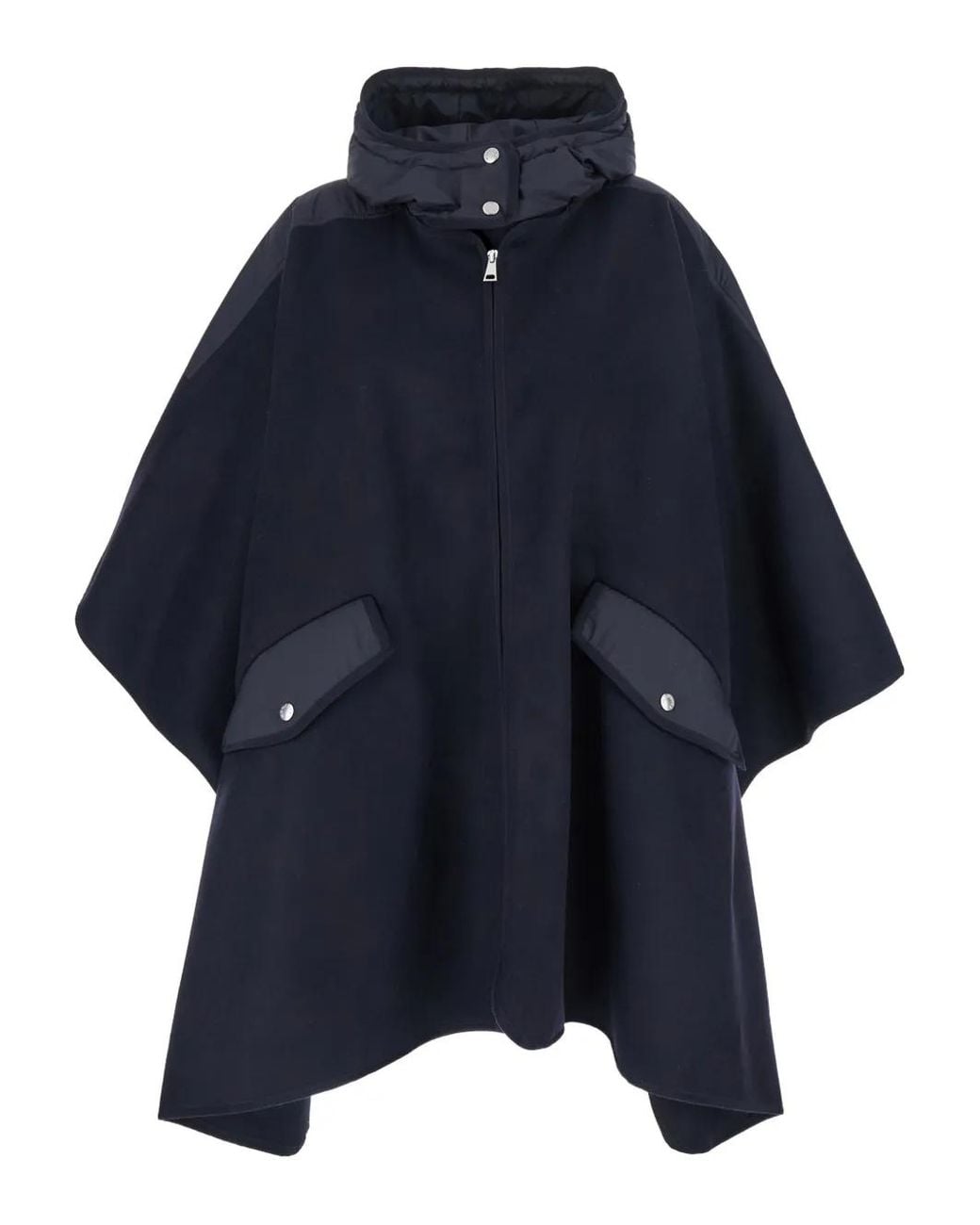 Moncler Blue Long Season Hooded Jacket