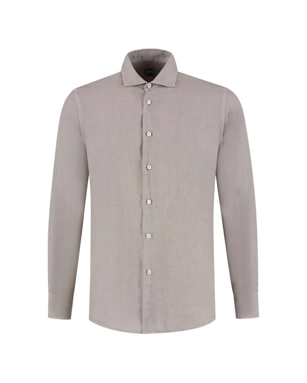 Fedeli Gray Button-Up T-Shirt for men