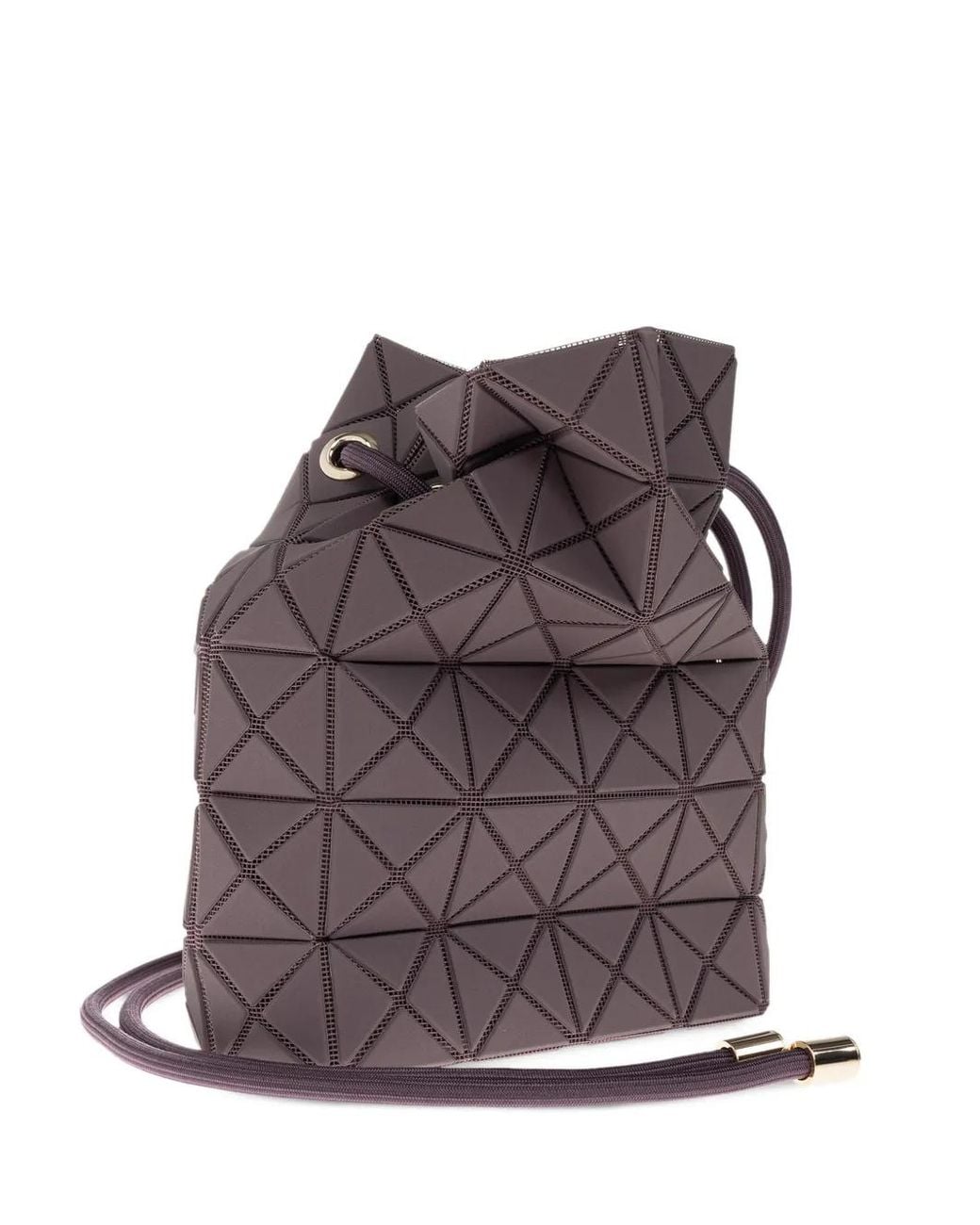 Issey Miyake Purple Small Wring Clay Geometric-Pattern Shoulder Bag