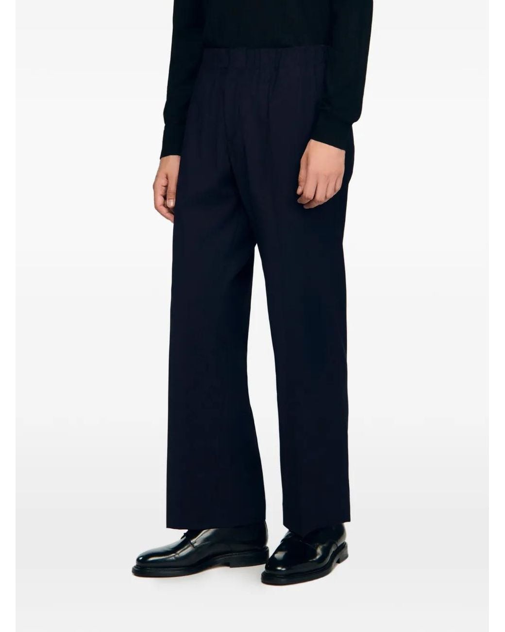 Sandro Blue Wide-Leg Trousers for men