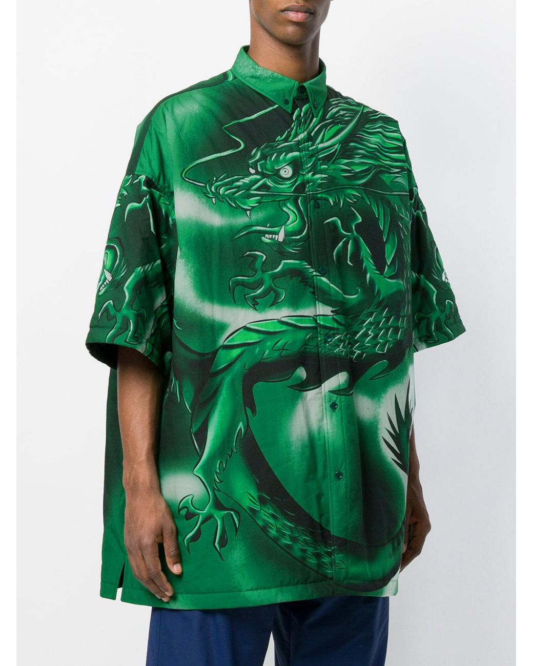 Chemise Dragon Coton Balenciaga pour homme en coloris Vert | Lyst