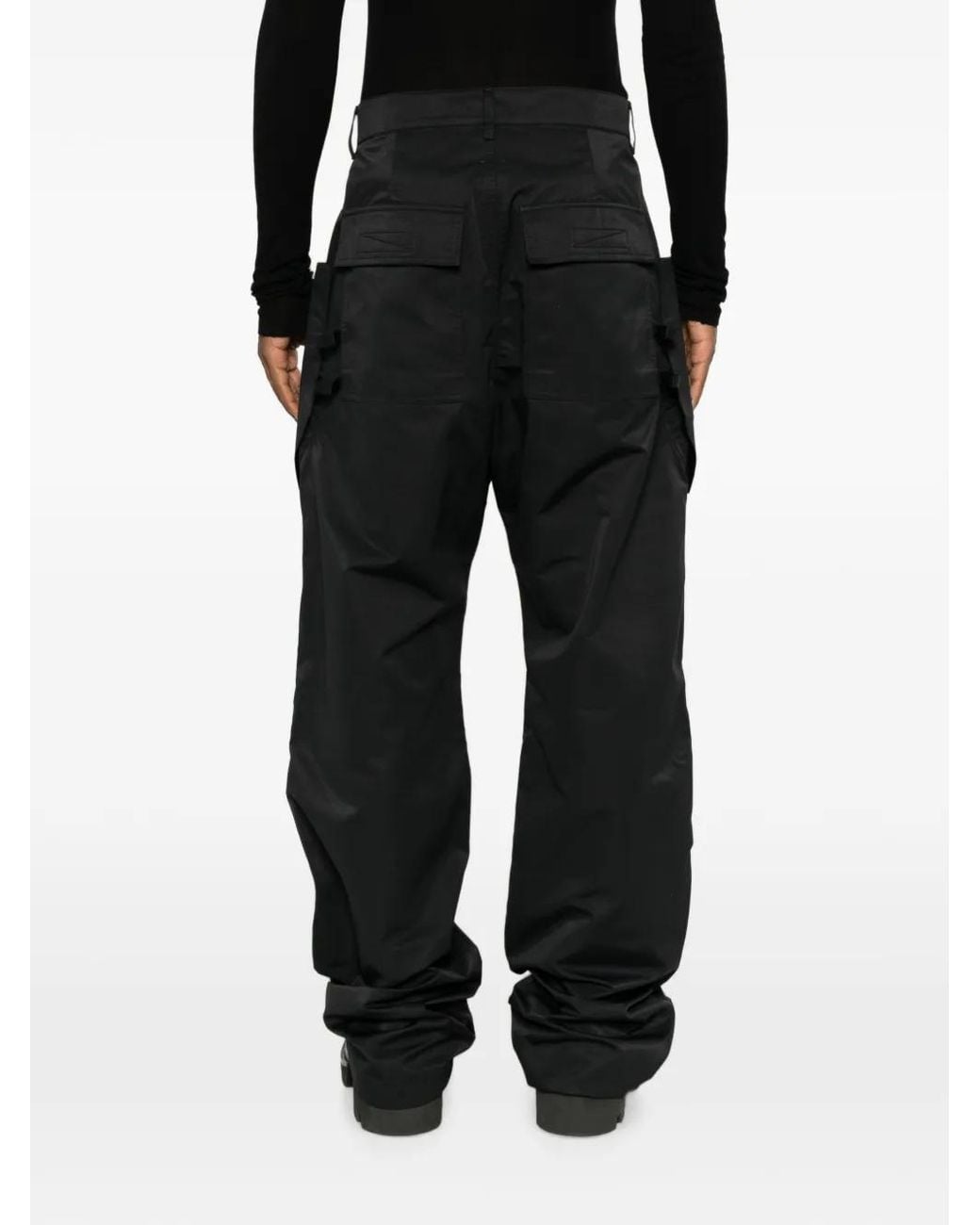 Rick Owens Black Cargo-Pocket Trousers for men