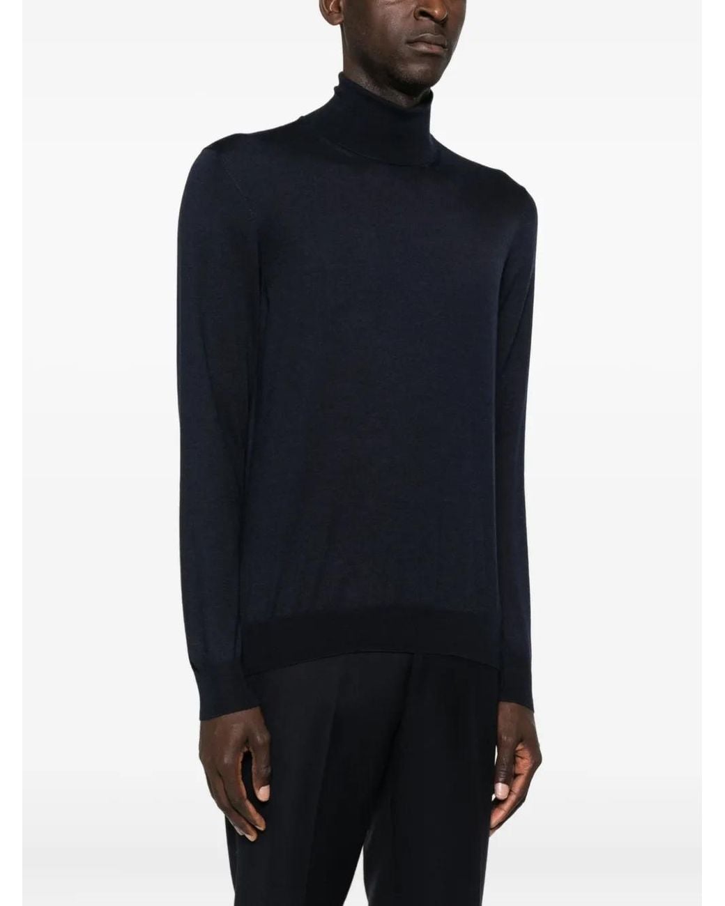 GIUUNO Blue Roll-Neck Sweater for men