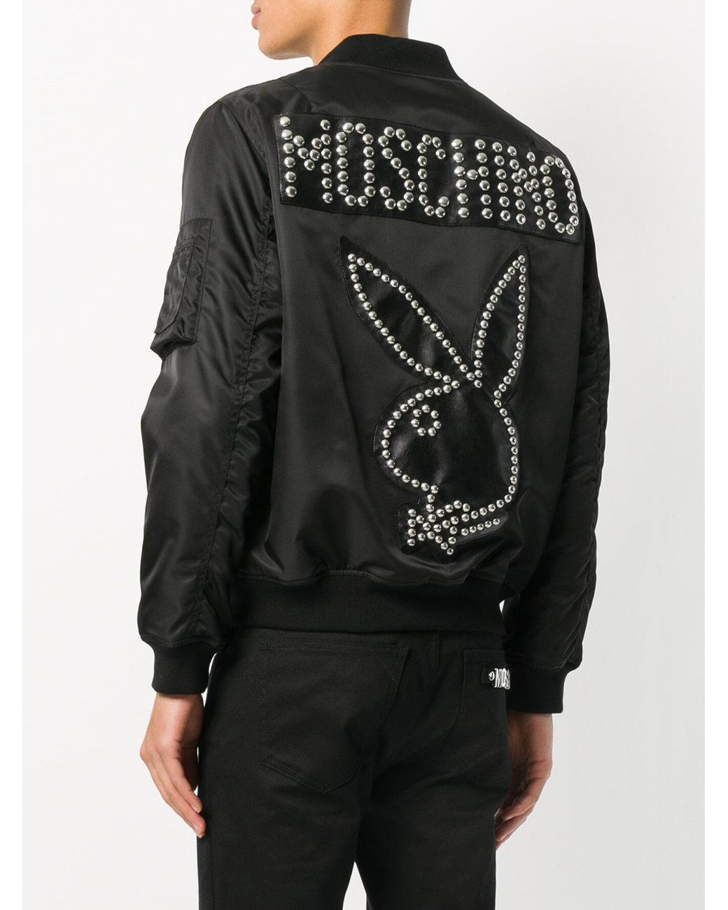 Moschino Playboy Bomber Jacket in Black for Men | Lyst