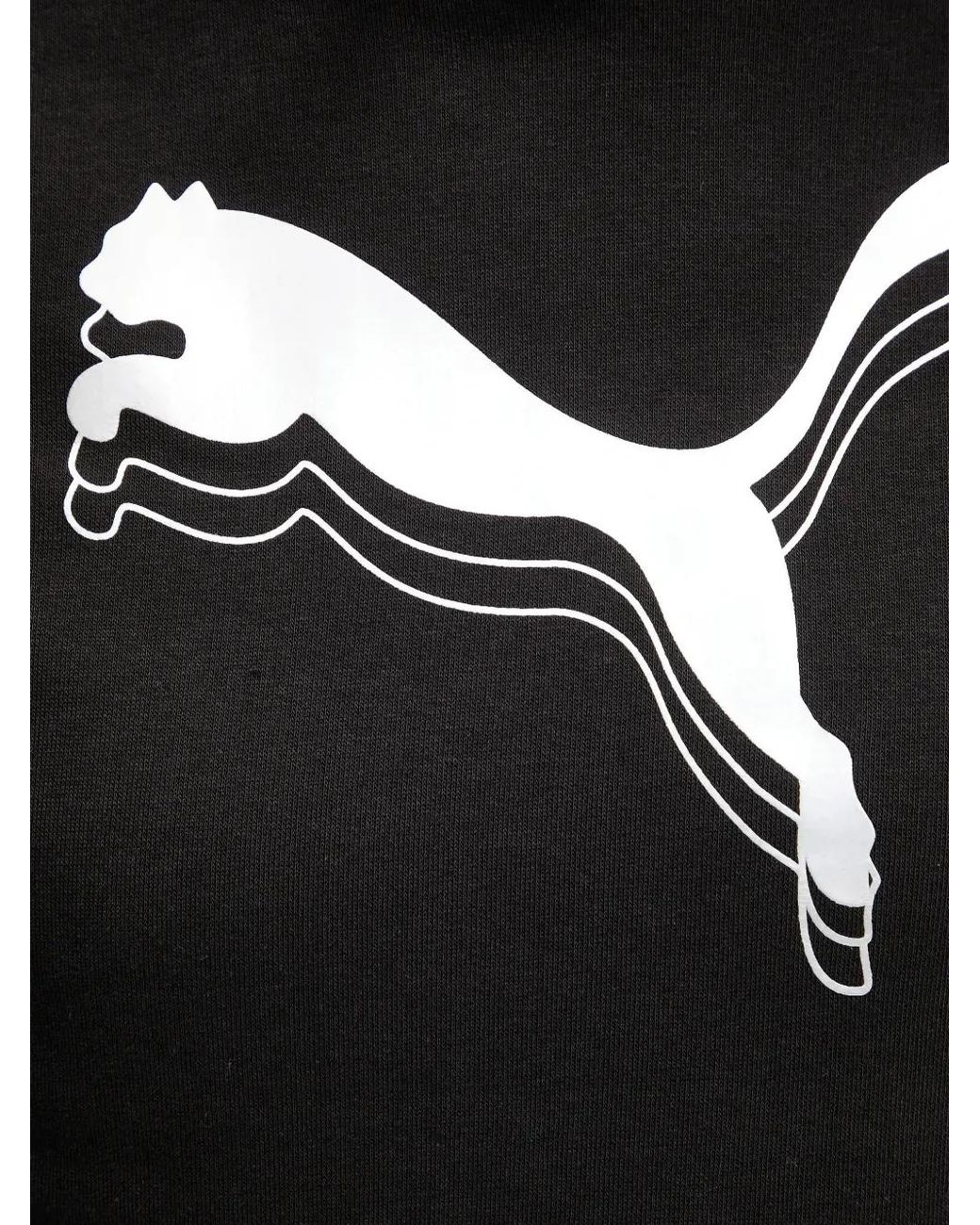 PUMA Black Logo-Print Drawstring Hoodie