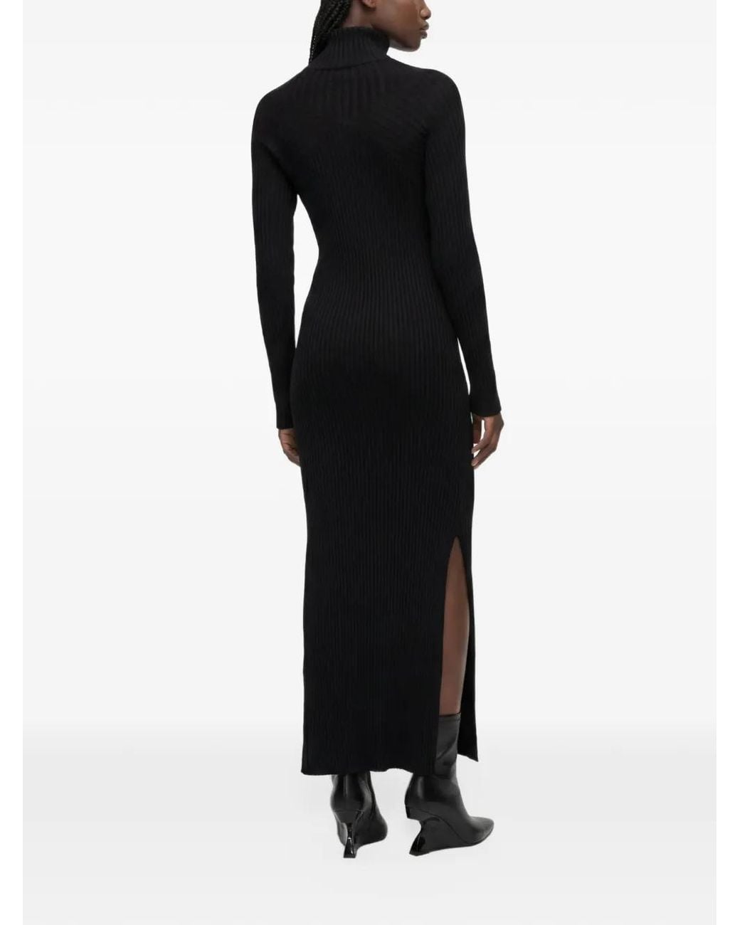 Karl Lagerfeld Black Zip-Detail Maxi Dress