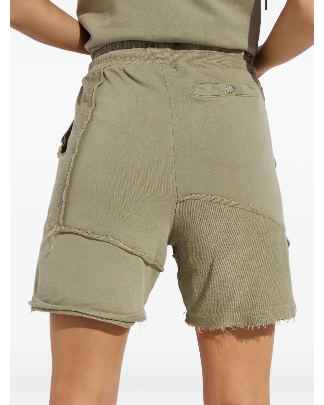 SER.O.YA Green Dax Drawstring Frayed Shorts
