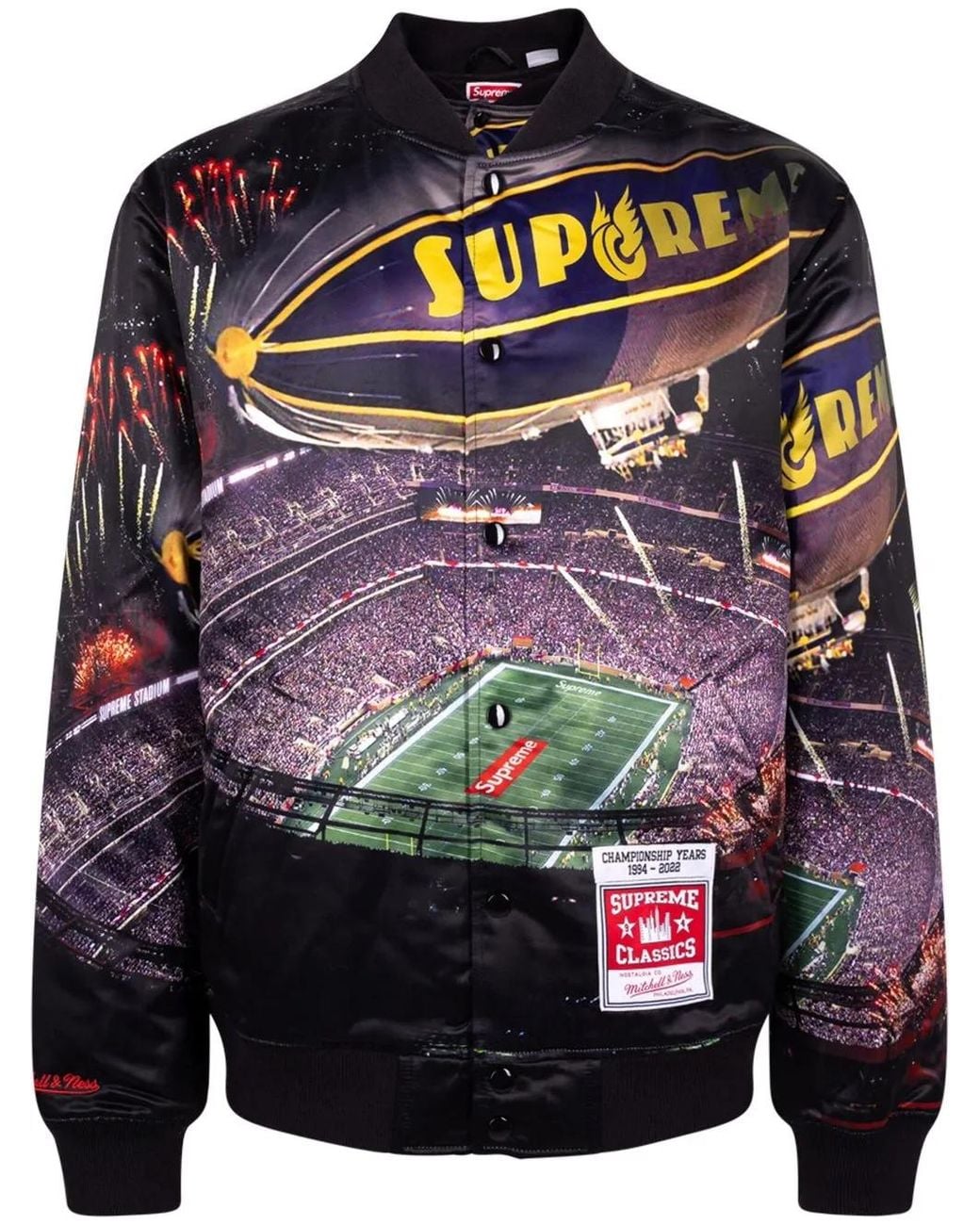Supreme Blue X Mitchell & Ness Stadium Varsity Jacket