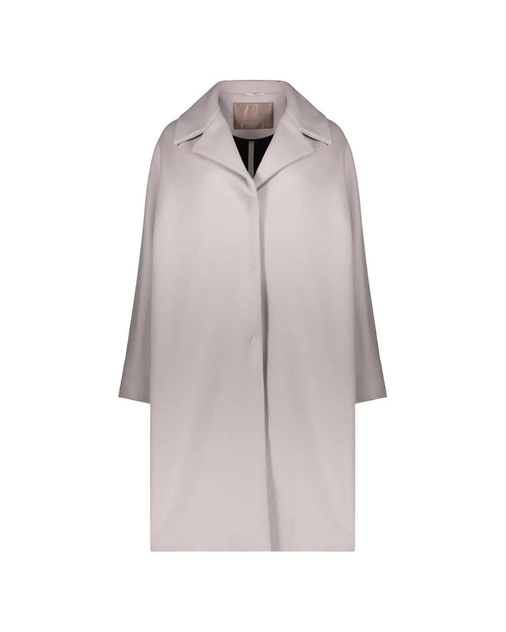 Herno Gray Wide-Sleeve Classic-Collar Coat