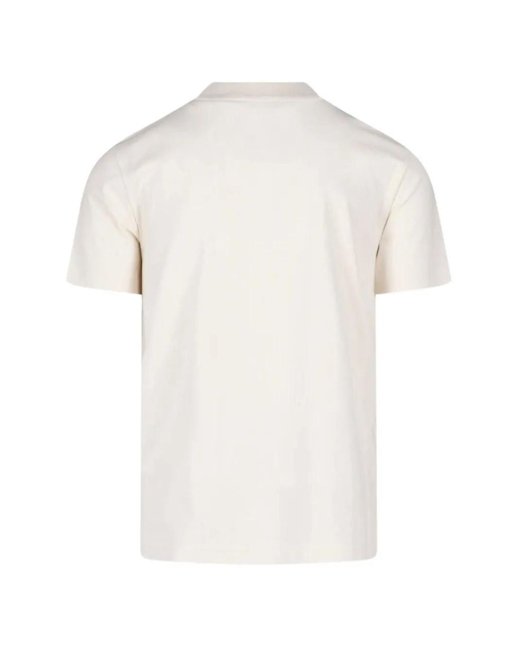 Moncler White Jacket-Sketch Logo-Patch T-Shirt for men