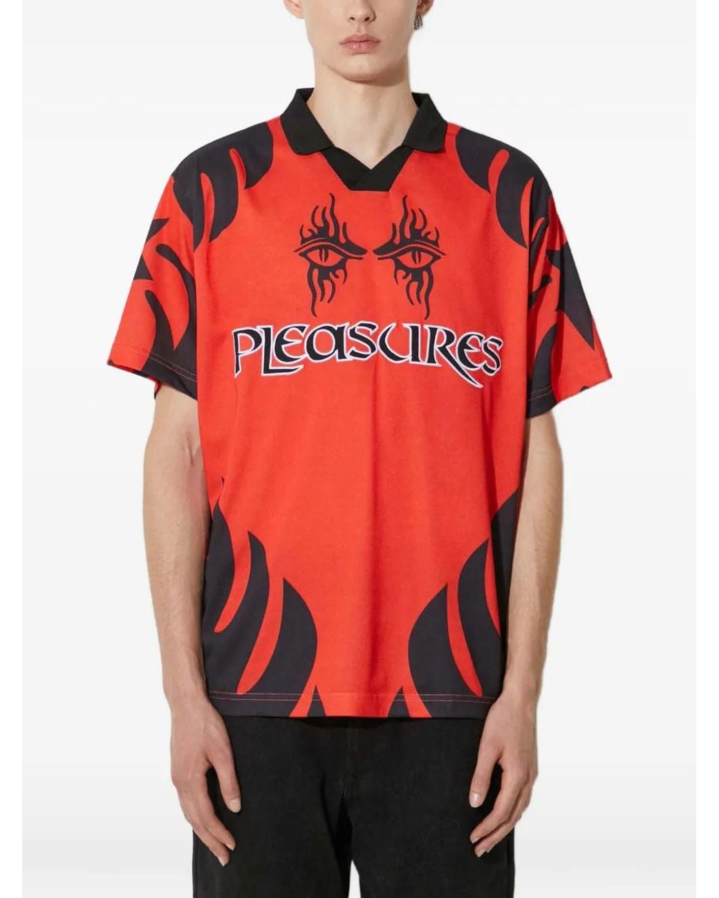 Pleasures Red Polo À Logo Imprimé for men