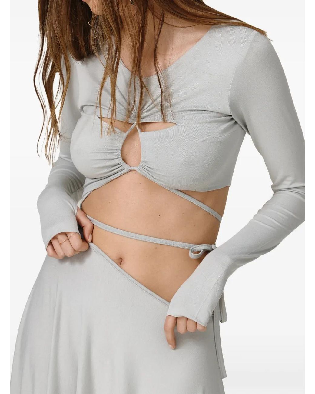 Pink Gray Midikleid Mit Cut-Outs