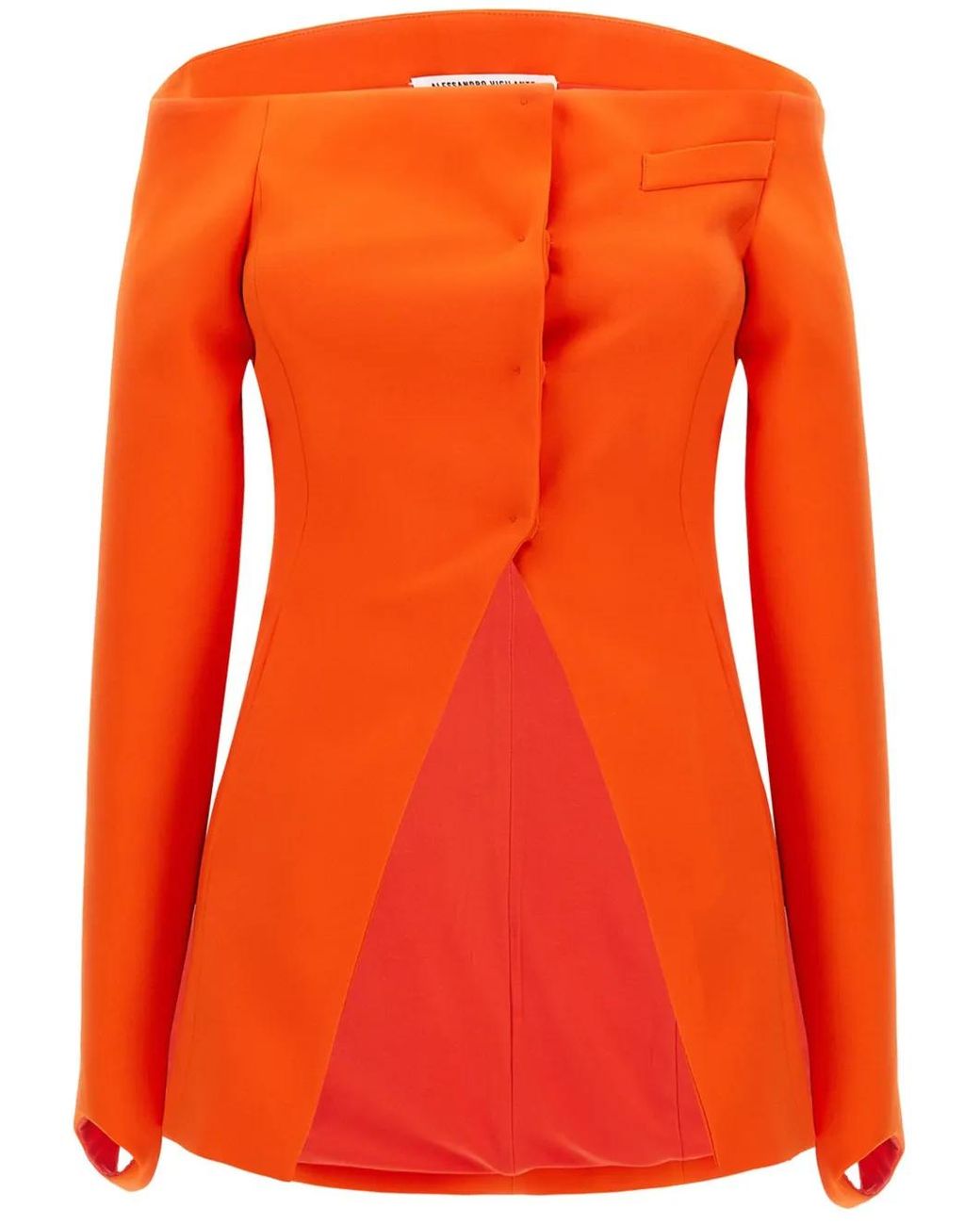 ALESSANDRO VIGILANTE Orange Blazer À Épaules Dénudées