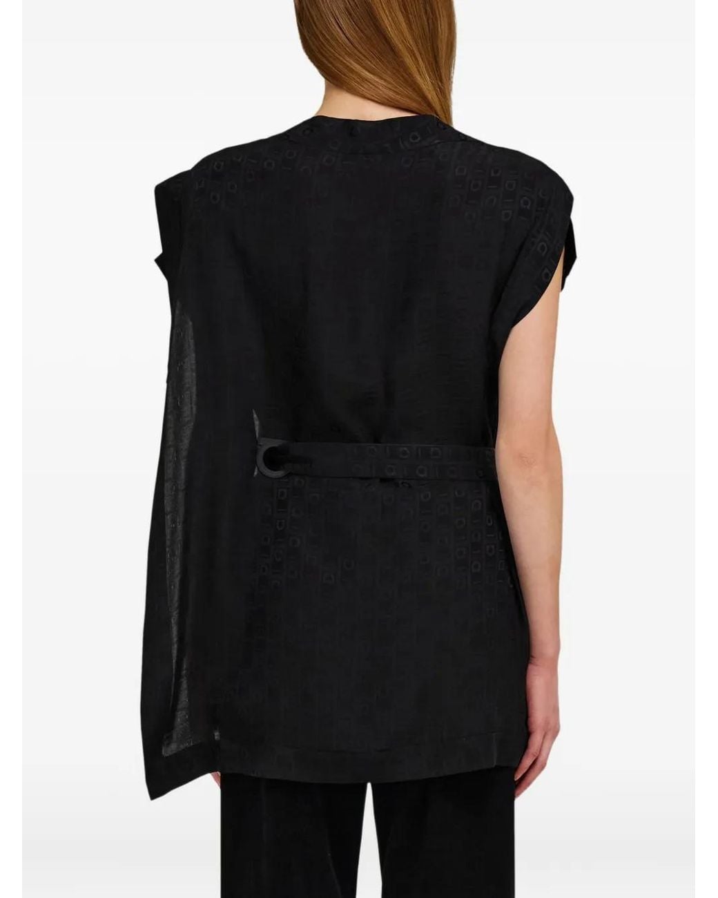 Ferragamo Black Monogram Blouse