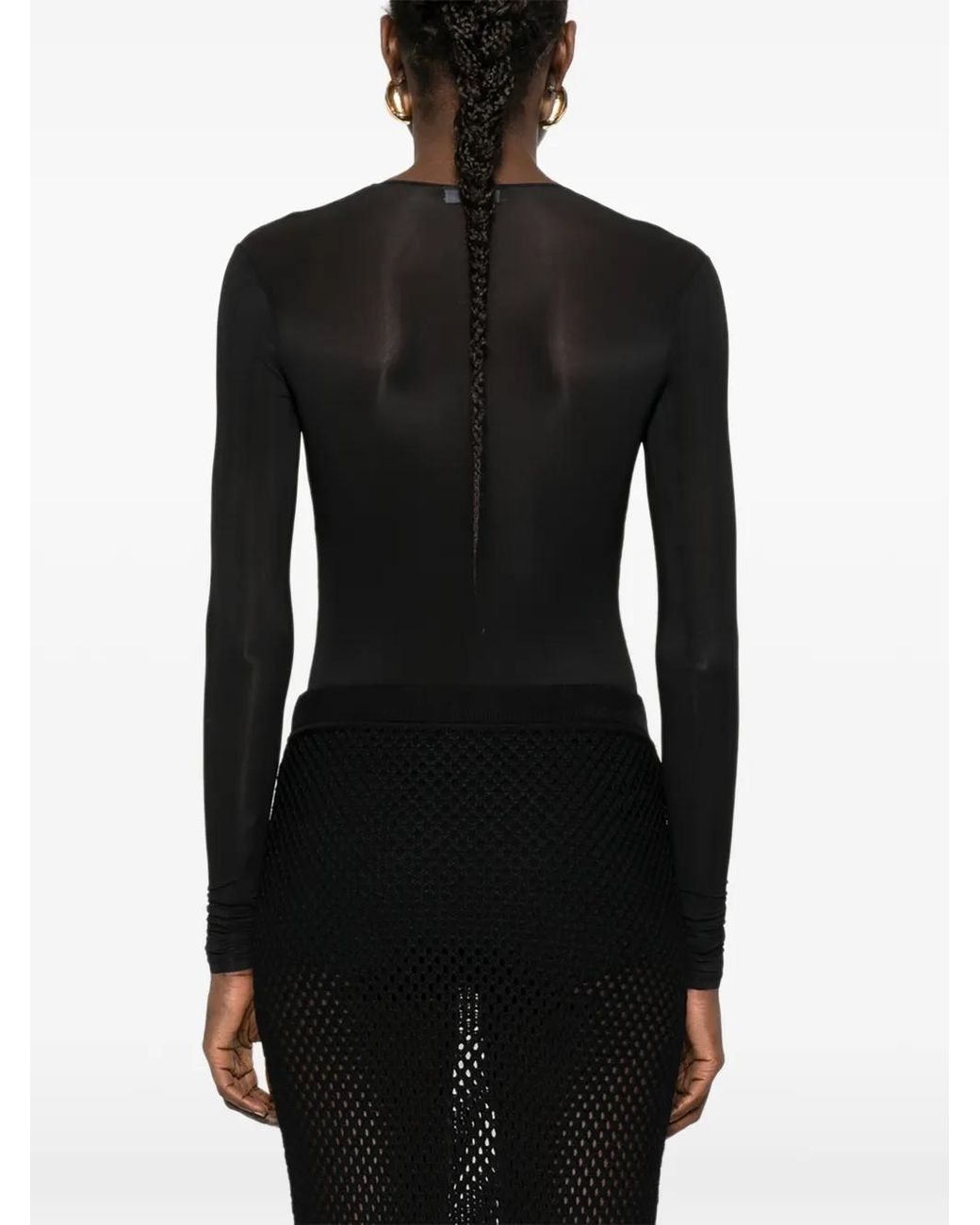 Wardrobe NYC Black Sheer Bodysuit