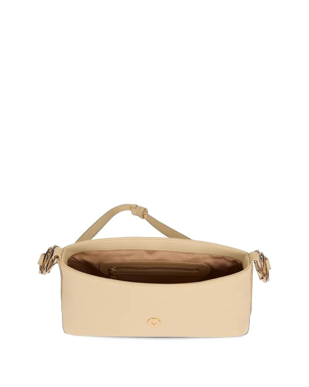 Love Moschino White Logo-Plaque Foldover Shoulder Bag