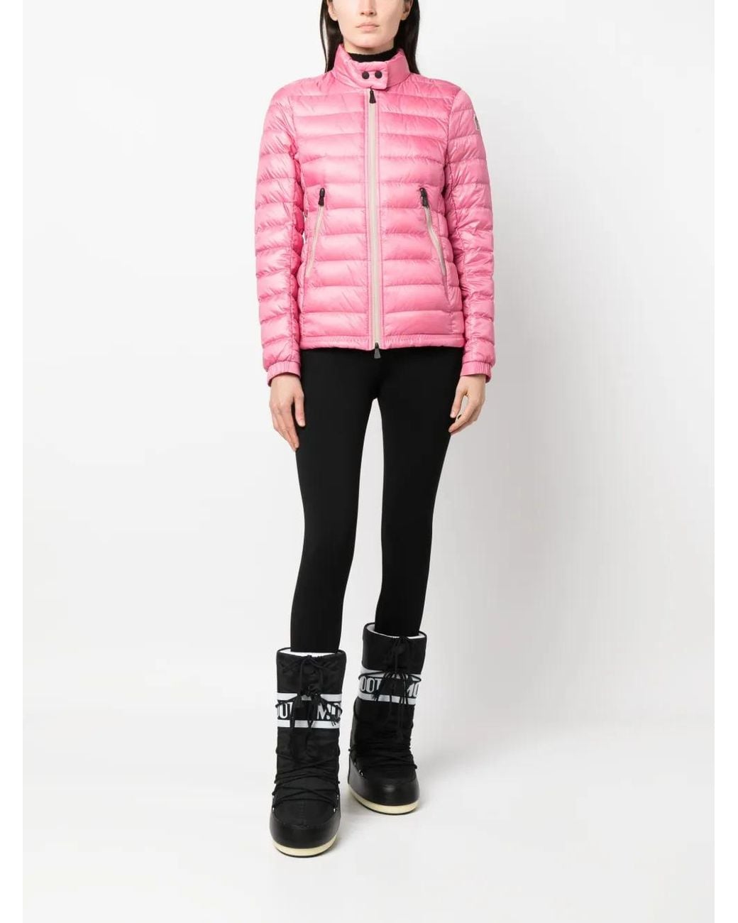 Moncler Pink Walibi Full Zip Down Jacket