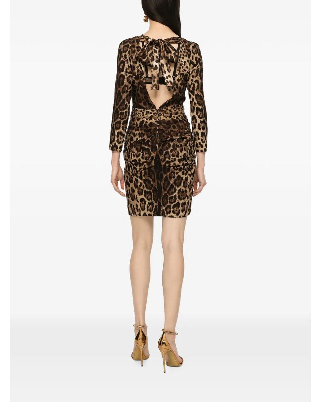 Dolce & Gabbana Natural Leopard-Print Dress