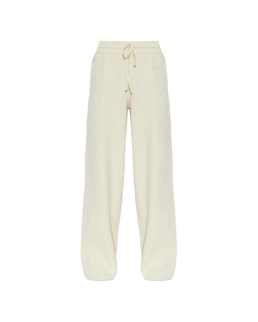 Moncler White Wide-Leg Track Pants