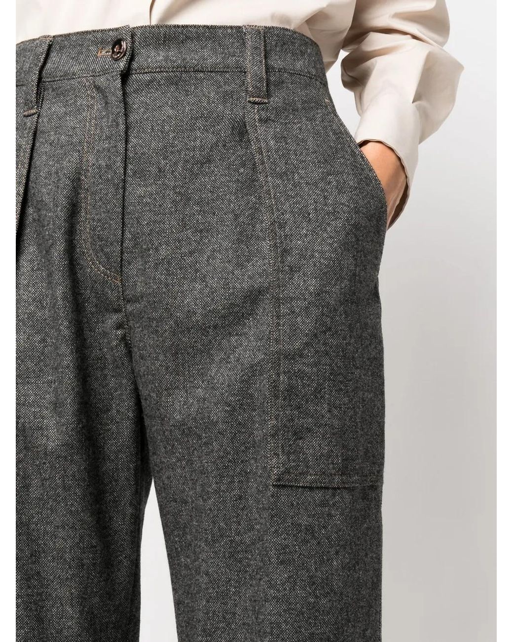 Brunello Cucinelli Cropped Broek in het Gray