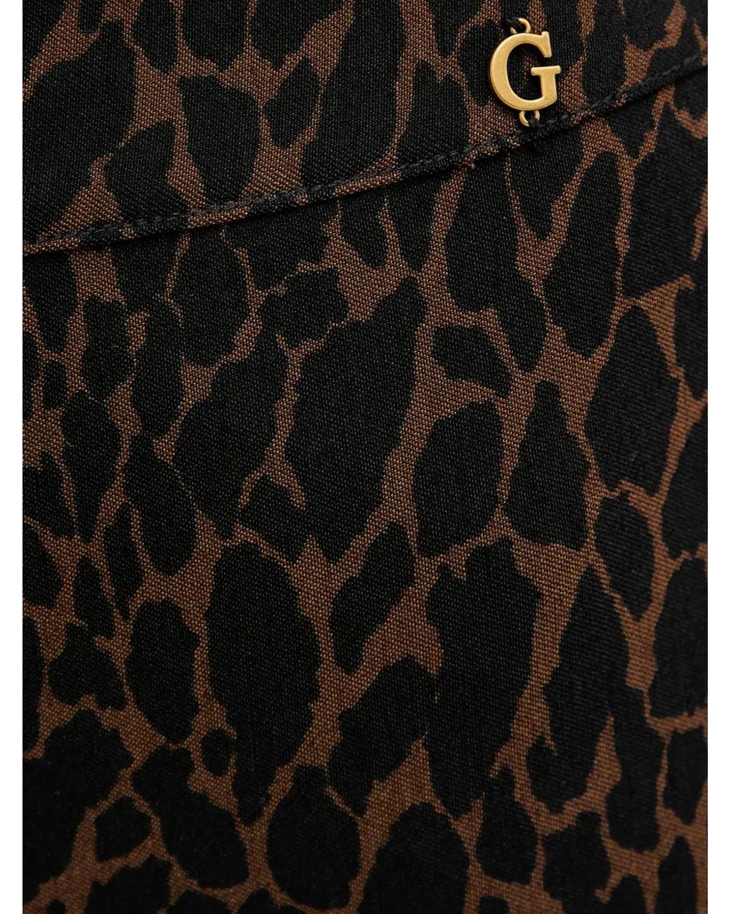 Pantalones Con Motivo De Leopardo Guess de color Black
