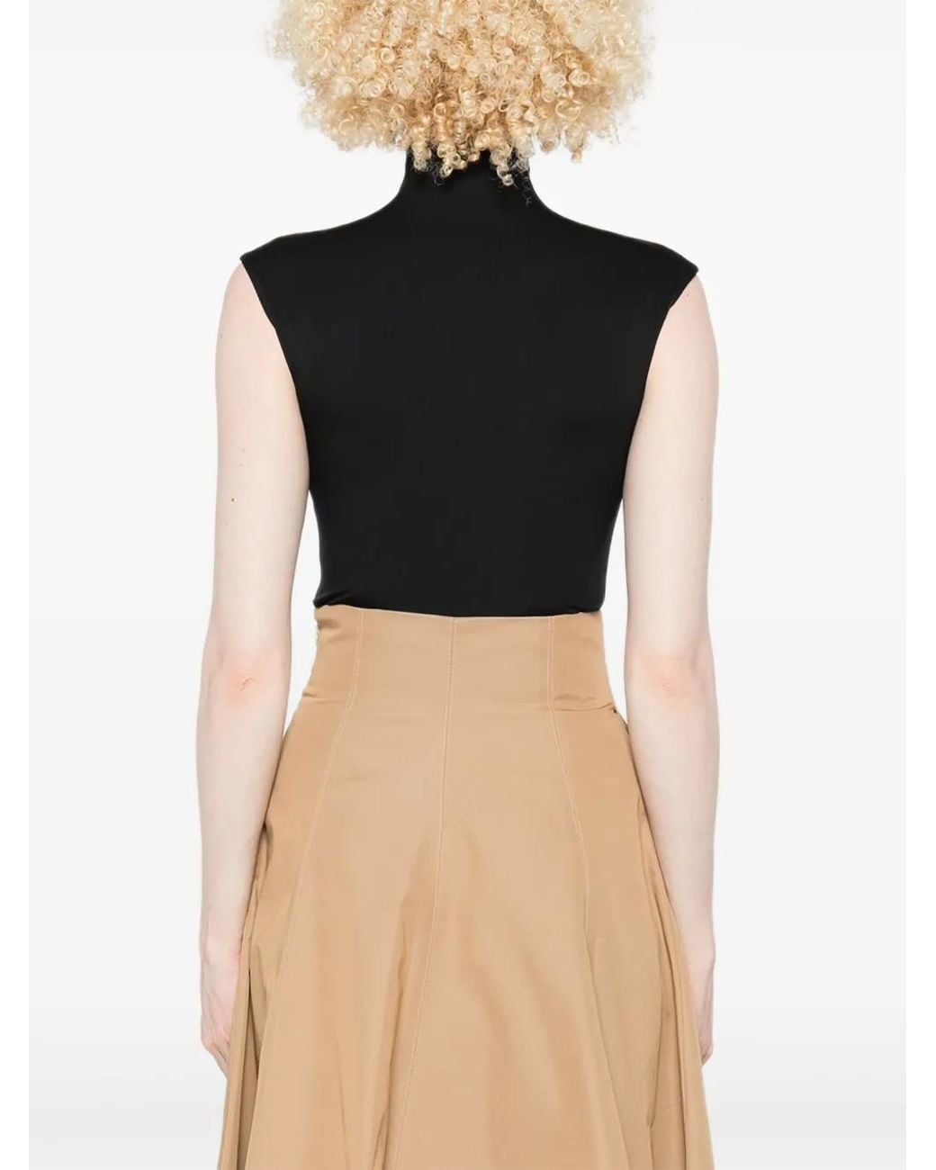 Wardrobe NYC Black High-Neck Sleeveless Bodysuit