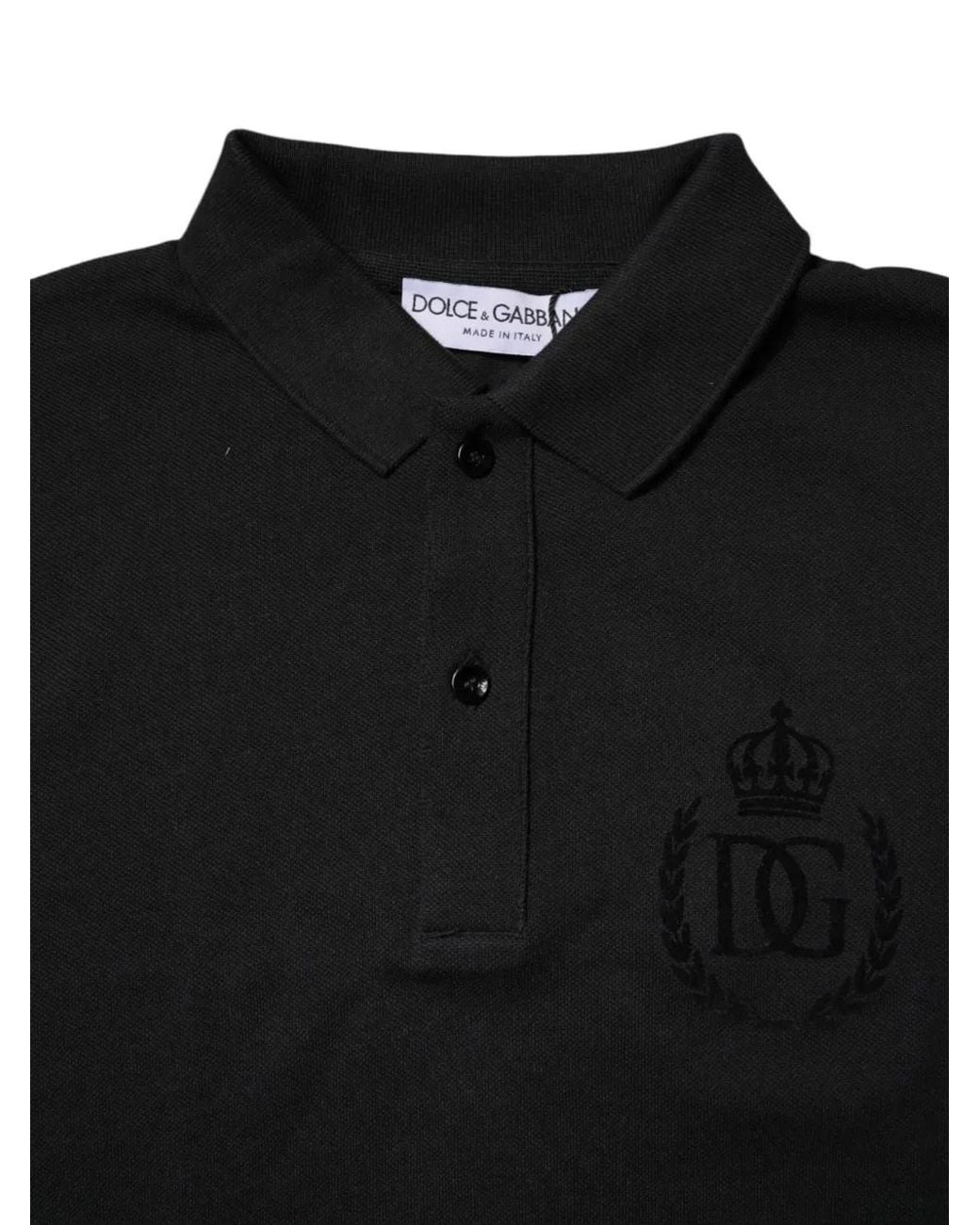 Dolce & Gabbana Black Dg Logo Polo Shirt for men