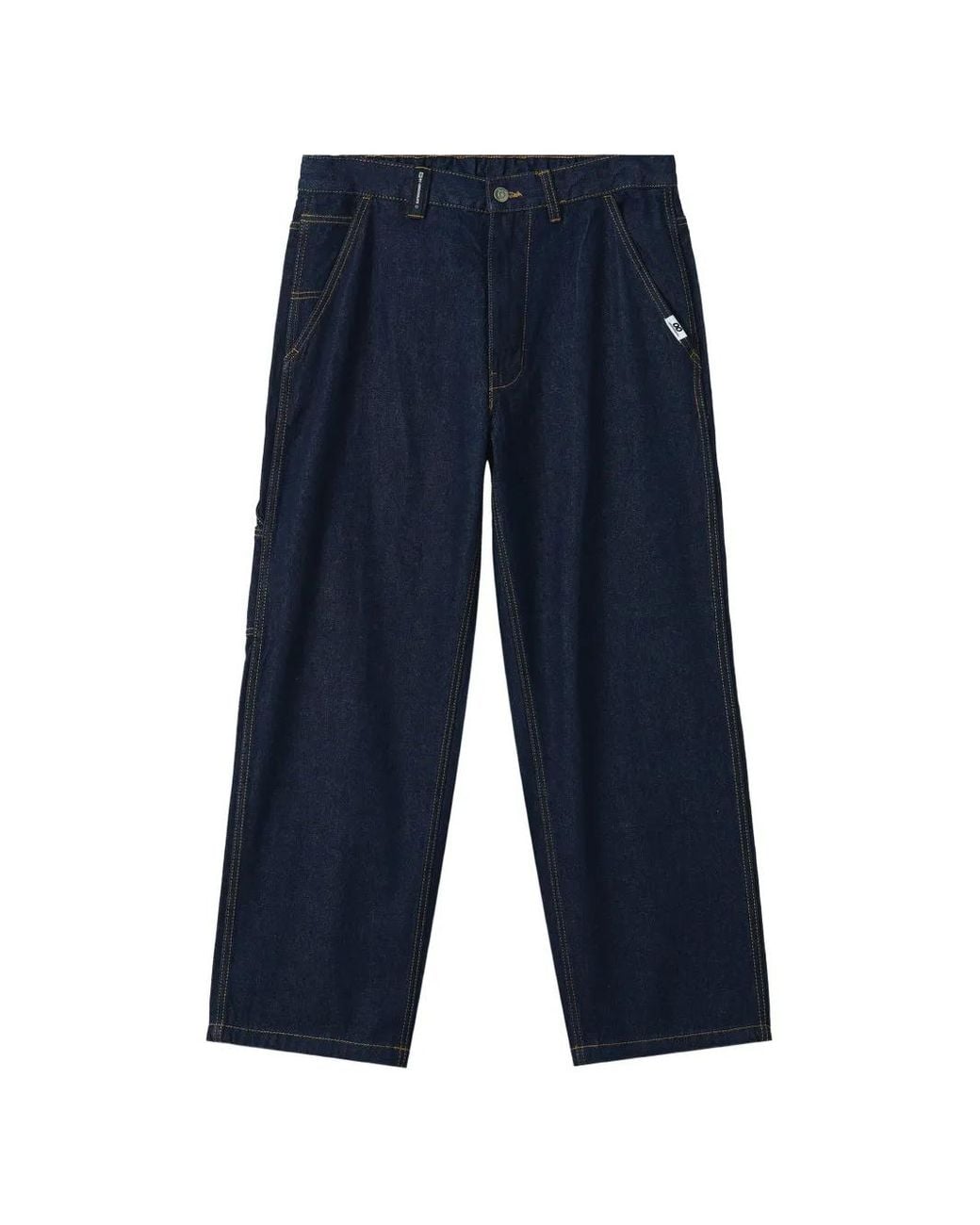 Chocoolate Blue Logo-Patch Straight-Leg Jeans for men
