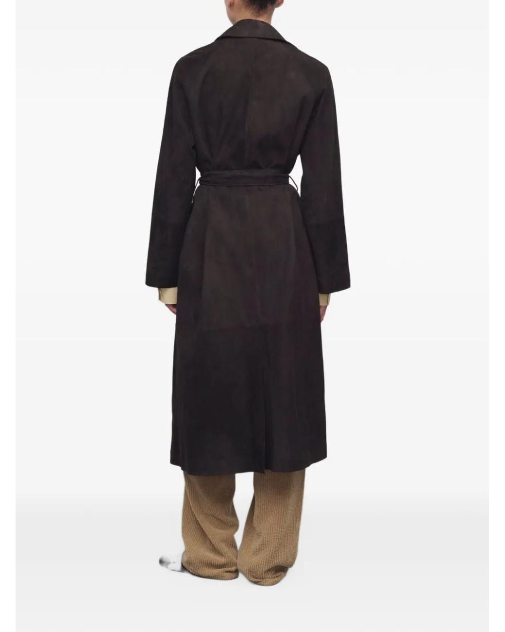 The Row Black Suede Coat