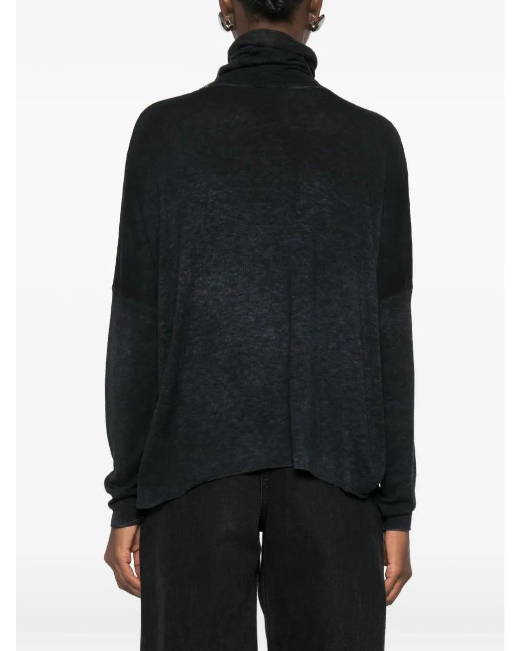Avant Toi Black Pull À Col Roulé Et Épaules Basses