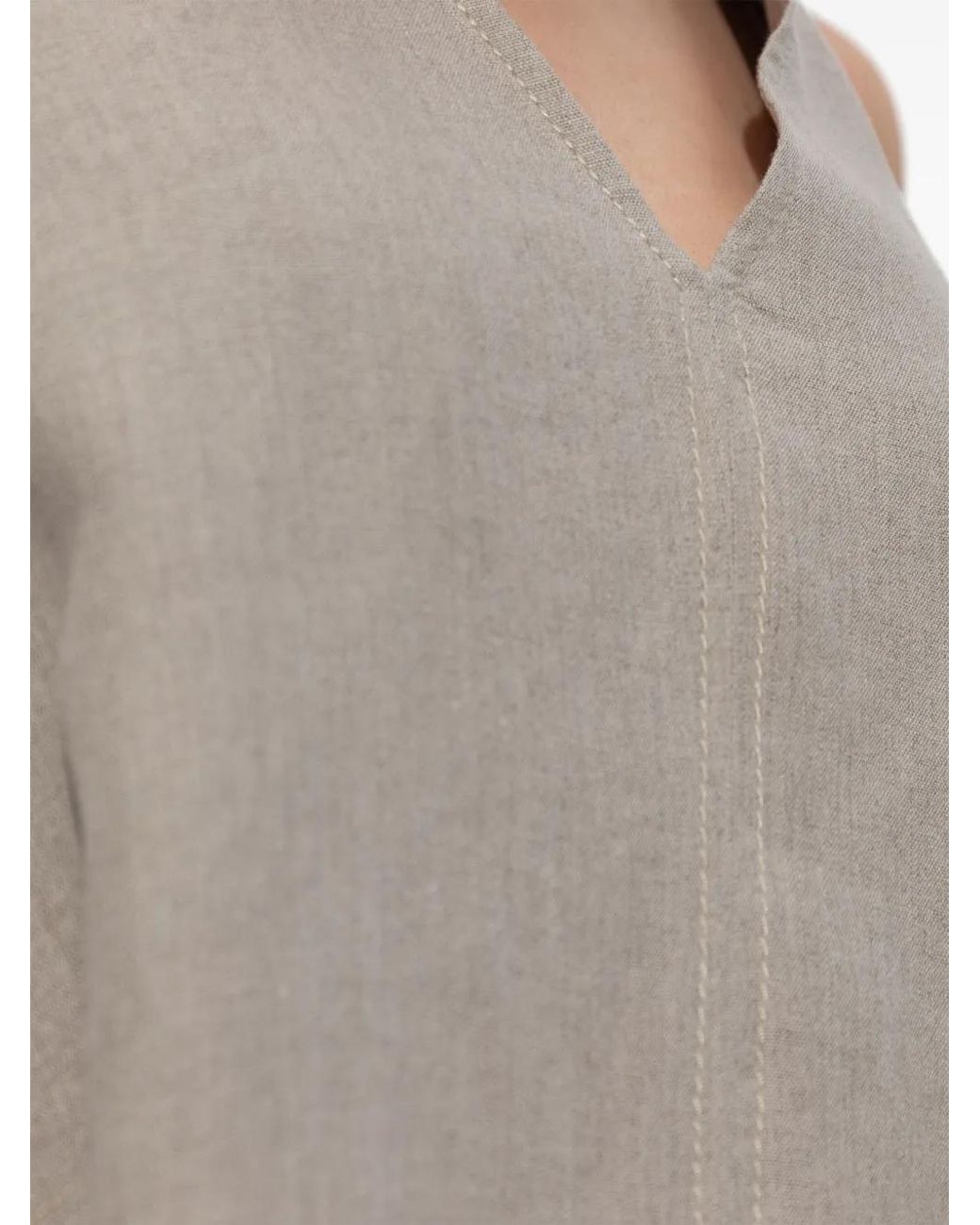Max Mara Gray Simeone Linen Dress